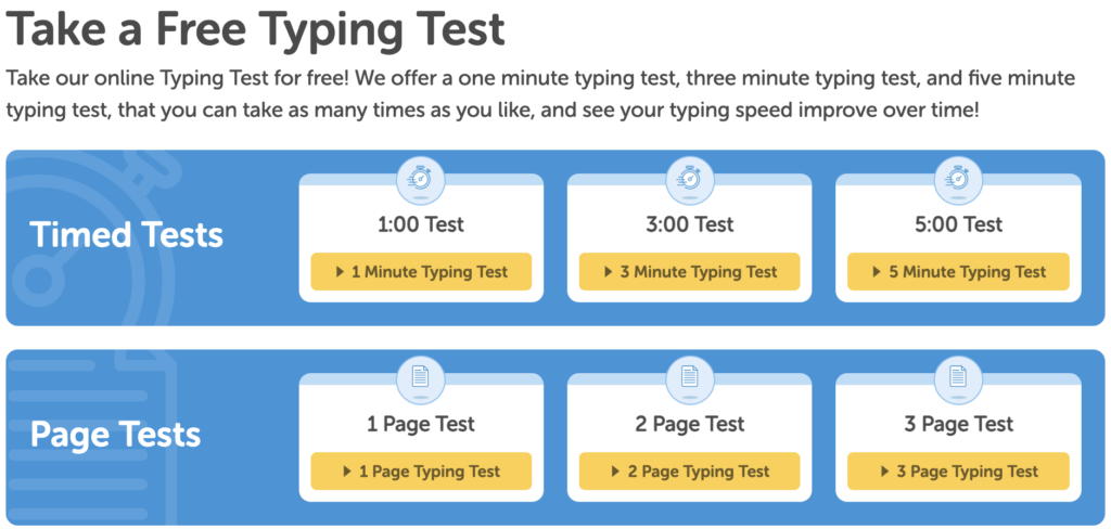 typing test page