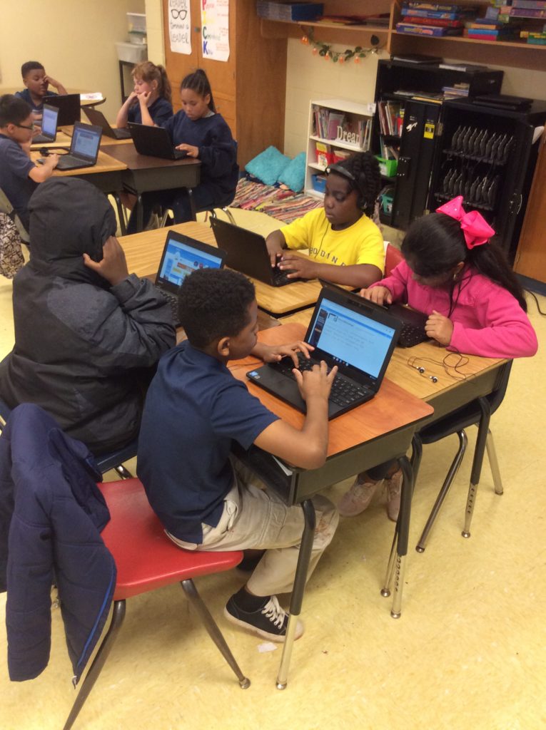 OKCPS students using Typing.com to determine a school champion to send to the finals on May 7.
